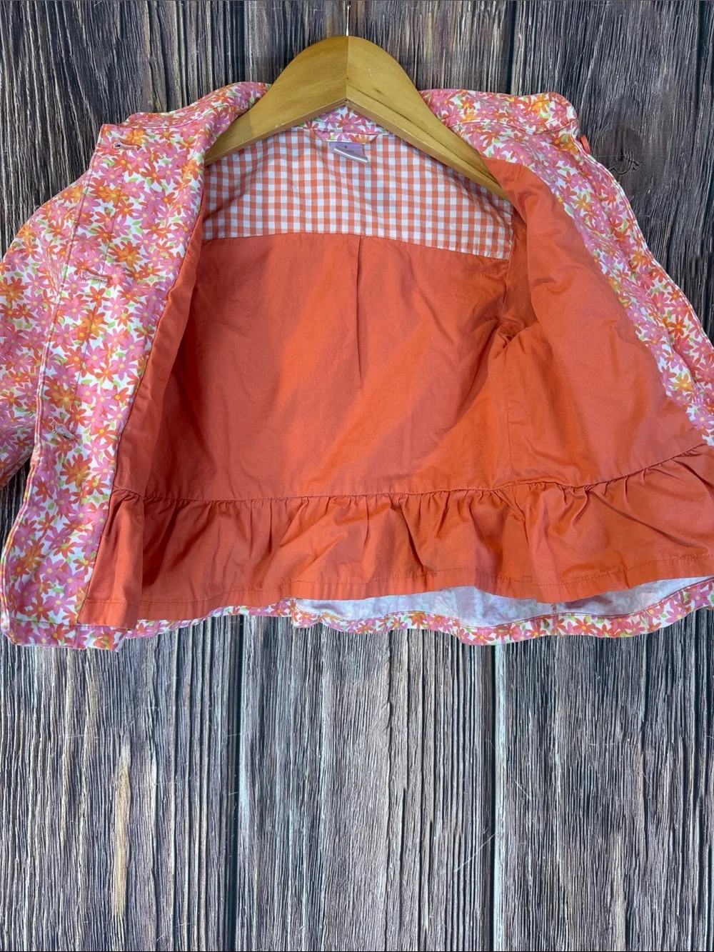 Gymboree Freshly Picked Floral Jacket Ruffled Hem Cuffs Bows